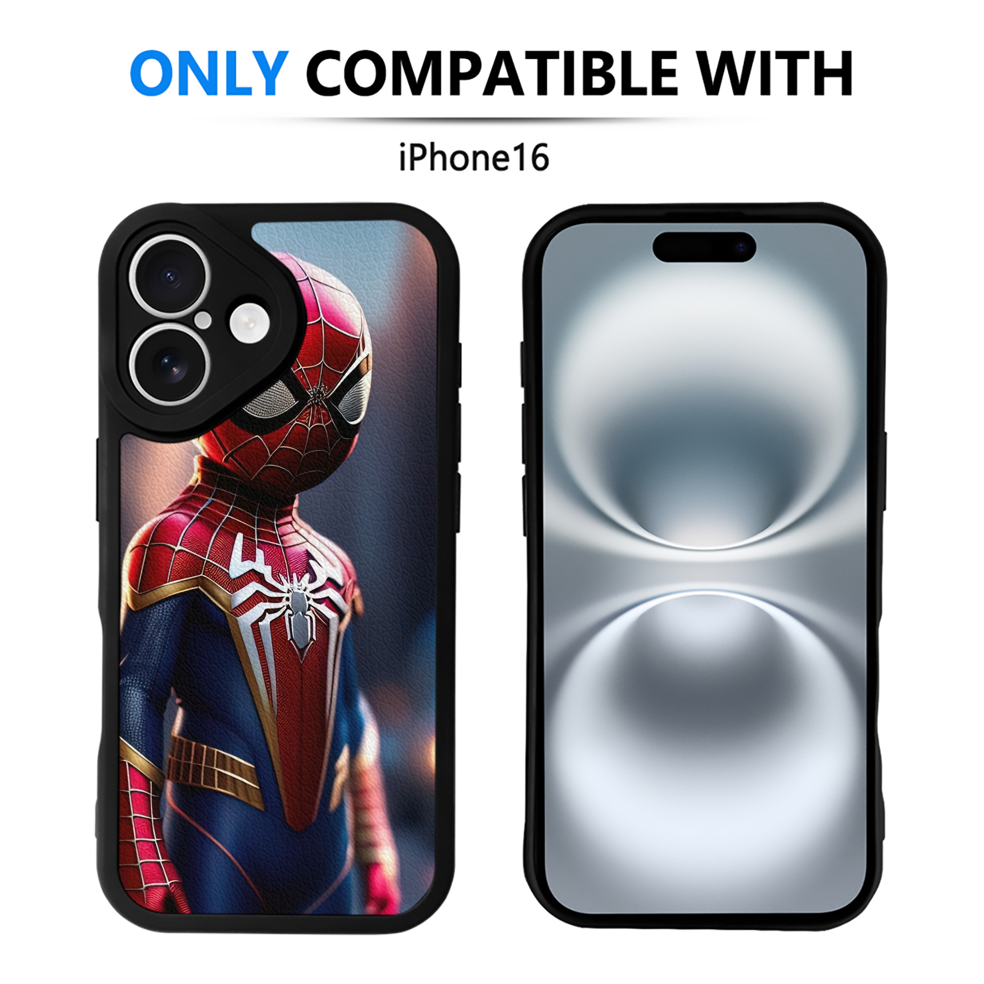 Spider Man スパイダーマン 【iPhone 16シリーズ対応】シリコンスマホケース（レザー調） 材質：シリコン
